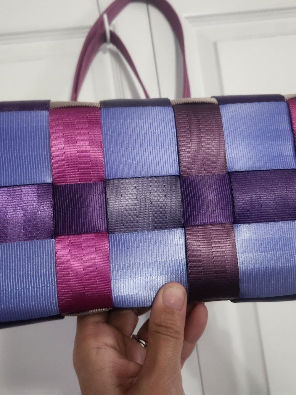 Harveys Purple Multi-Color Woven Satchel - Picture 3 of 9
